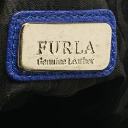 Pre Owned Furla Blue Leather Zipped Shoulder Bag