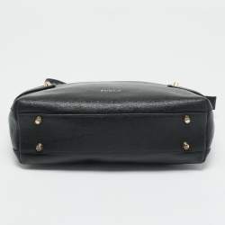 Pre Owned Furla Black Leather Agata Satchel