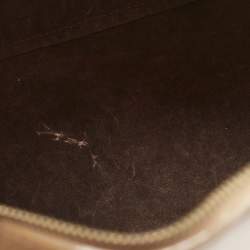 Pre Owned Furla Brown Rubber and Croc Embossed Leather Medium Candy Satchel