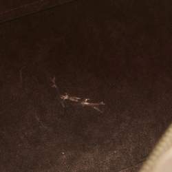 Pre Owned Furla Brown Rubber and Croc Embossed Leather Medium Candy Satchel