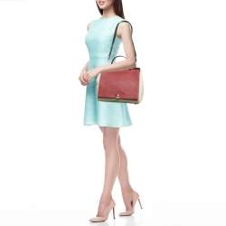 Pre Owned Furla Multicolor Leather Medium Cortina Top Handle Bag