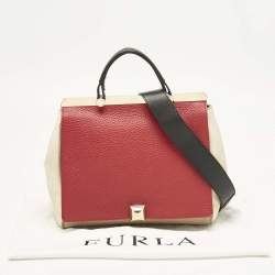 Pre Owned Furla Multicolor Leather Medium Cortina Top Handle Bag