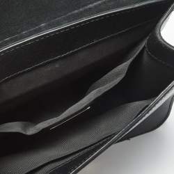 Pre Owned Furla Black Croc Embossed and Leather Mini Bella Top Handle Bag