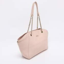 Pre Owned Furla Blush Pink Leather Julia Chain Tote