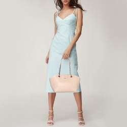 Pre Owned Furla Blush Pink Leather Julia Chain Tote