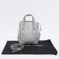 Pre Owned Furla Silver Leather Mini Perla Tote