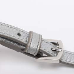 Pre Owned Furla Silver Leather Mini Perla Tote