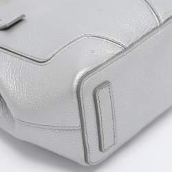 Pre Owned Furla Silver Leather Mini Perla Tote