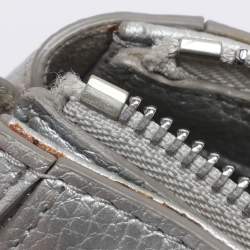 Pre Owned Furla Silver Leather Mini Perla Tote