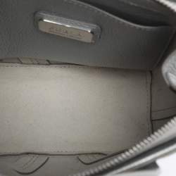 Pre Owned Furla Silver Leather Mini Perla Tote