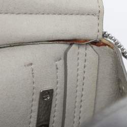 Pre Owned Furla Silver Leather Mini Perla Tote