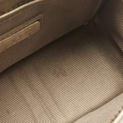 Pre Owned Furla Cream/Metallic Leather Mini Metropolis Changeable Flap Crossbody Bag