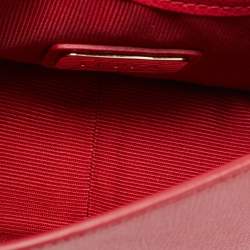 Pre Owned Furla Red Leather Mini Metropolis Chain Crossbody Bag