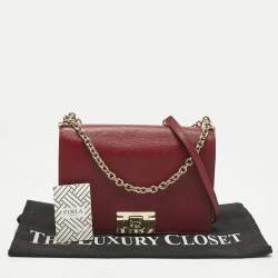 Pre Owned Furla Red Leather Mimi Shoulder Bag