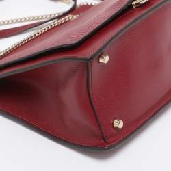 Pre Owned Furla Red Leather Chain Crossbody Bag