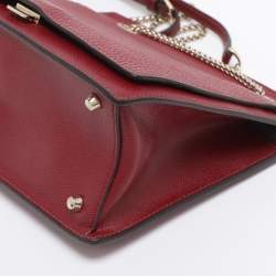 Pre Owned Furla Red Leather Chain Crossbody Bag