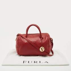 Pre Owned Furla Red Leather Arianna Satchel