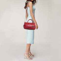 Pre Owned Furla Red Leather Arianna Satchel