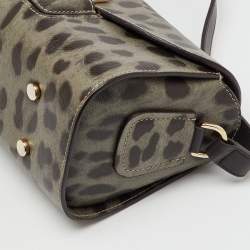 Pre Owned Furla Multicolor Animal Print Leather Flap Shoulder Bag