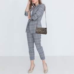 Pre Owned Furla Multicolor Animal Print Leather Flap Shoulder Bag