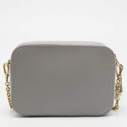 Pre Owned Furla Grey Leather Mini Brava Crossbody Bag