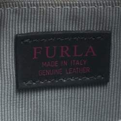 Pre Owned Furla Grey Leather Mini Brava Crossbody Bag