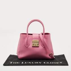 Pre Owned Furla Pink Leather Small Metropolis Tote