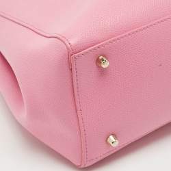 Pre Owned Furla Pink Leather Small Metropolis Tote