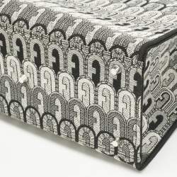 Pre Owned Furla Grey Jacquard Fabric Small Opportunity Tote