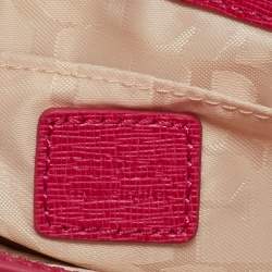 Pre Owned Furla Pink Leather Flap Crossbody Bag