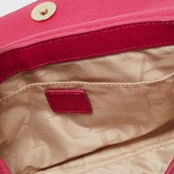 Pre Owned Furla Pink Leather Flap Crossbody Bag