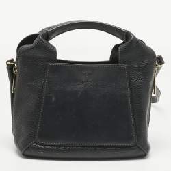 Pre Owned Furla Black Leather Mini Gilda Tote