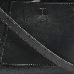 Pre Owned Furla Black Leather Mini Gilda Tote