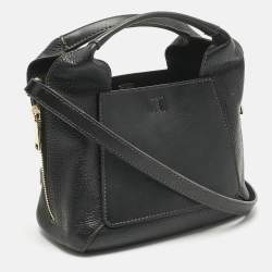 Pre Owned Furla Black Leather Mini Gilda Tote