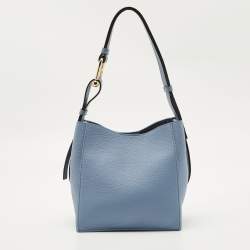 Pre Owned Furla Blue Leather Mini Nuvola Bucket Bag