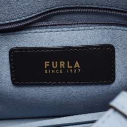 Pre Owned Furla Blue Leather Mini Nuvola Bucket Bag