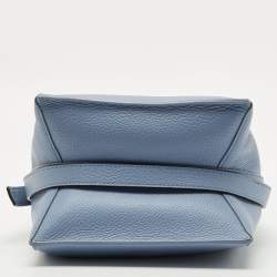 Pre Owned Furla Blue Leather Mini Nuvola Bucket Bag