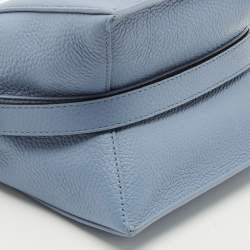 Pre Owned Furla Blue Leather Mini Nuvola Bucket Bag