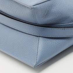 Pre Owned Furla Blue Leather Mini Nuvola Bucket Bag