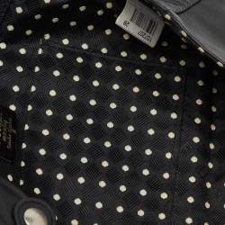 Pre Owned Furla Black Leather Knot Bow Flap Shoulder Bag