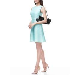 Pre Owned Furla Black Leather Knot Bow Flap Shoulder Bag