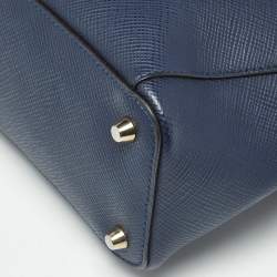 Pre Owned Furla Navy Blue Leather Small Talia Satchel