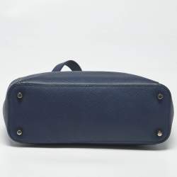 Pre Owned Furla Navy Blue Leather Small Talia Satchel