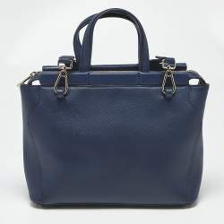 Pre Owned Furla Navy Blue Leather Small Talia Satchel