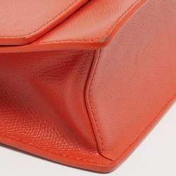 Pre Owned Furla Orange Leather Mini 1927 Crossbody Bag