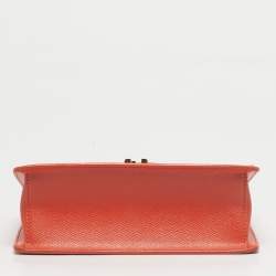 Pre Owned Furla Orange Leather Mini 1927 Crossbody Bag