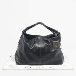 Pre Owned Furla Black Leather Elisabeth Hobo