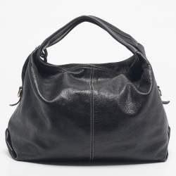Pre Owned Furla Black Leather Elisabeth Hobo
