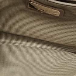 Pre Owned Furla Grey Leather Logo Flap Shoulder Bag