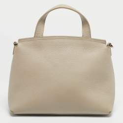 Pre Owned Furla Light Beige Leather Niki Top Handle Bag